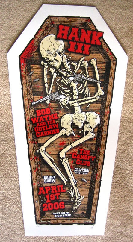 Image of Hank Williams III Coffin Poster 2006