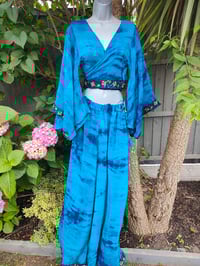 Image 15 of Athena Stevie Maxi Skirt Set Blue- waist goes to 42 inches and pulls tiny size