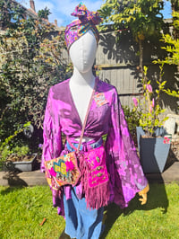 Image 8 of Porto co ord set - frilly wrap skirt and top 6-14 uk Purple pink