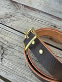 Horween Leather Belt 2nds Quality - Dark Brown Winchester Hatch Grain