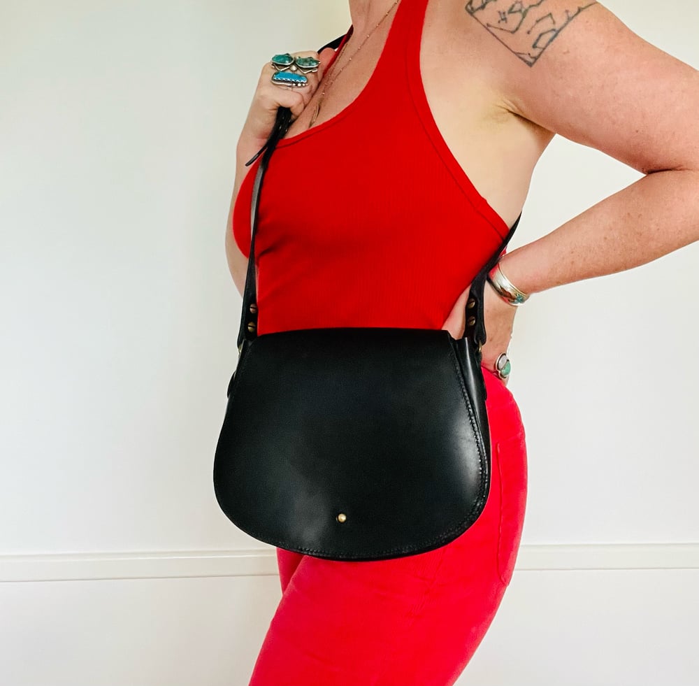 Image of Black Crossbody Saddle Bag