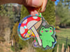 Mushroom Frog Holographic Keychain 