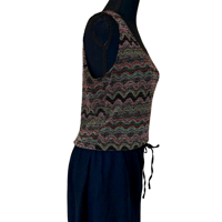 Image 7 of Vintage 90s Metallic Stretch Chevron Tank Top - Size 12M 