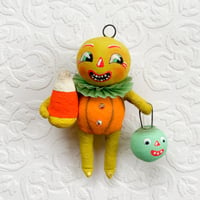 Image 1 of Pumpkin Goblin with Candy Corn and Jack O' Lantern