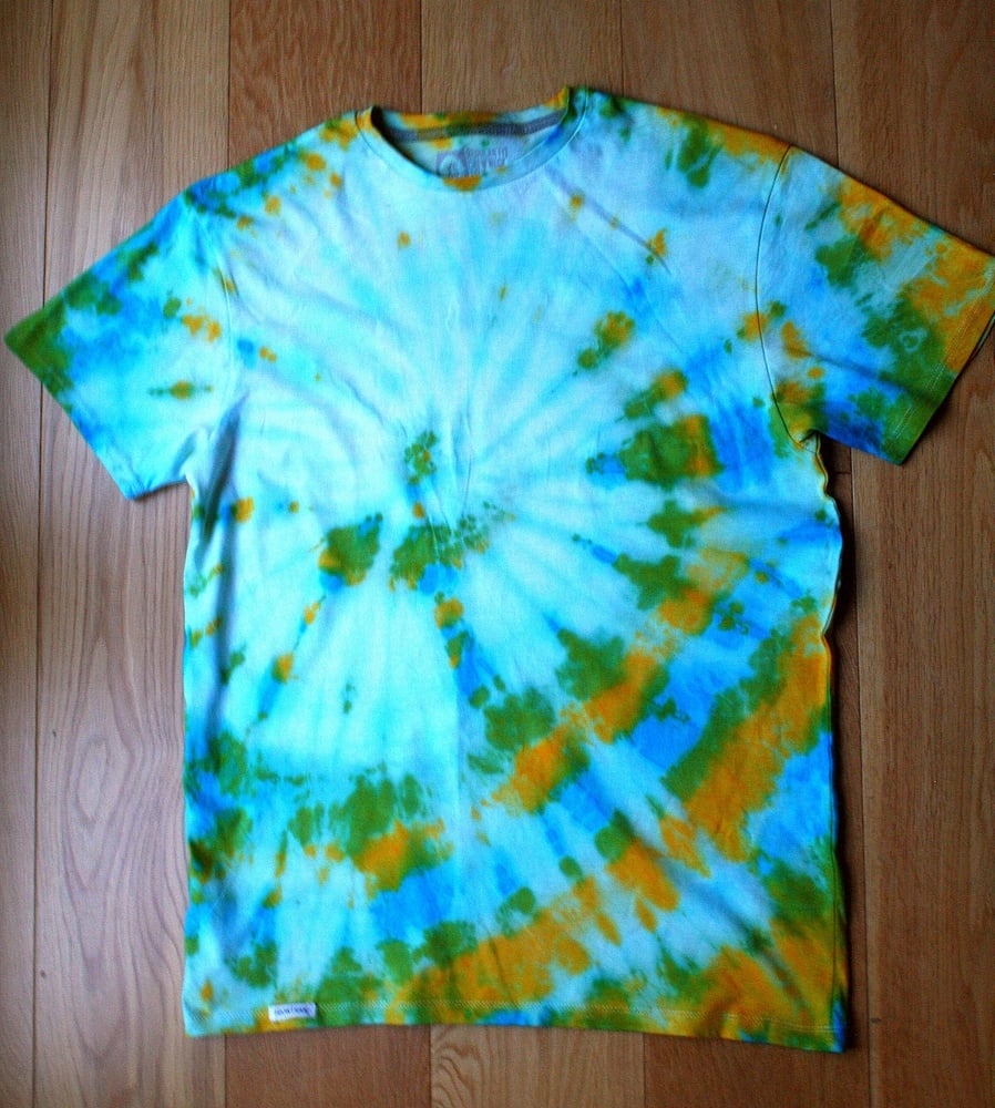 Image of Blue/Green/Orange Short Sleeve Tie Dye