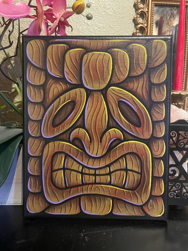 Tiki Painting- Grimacing Face