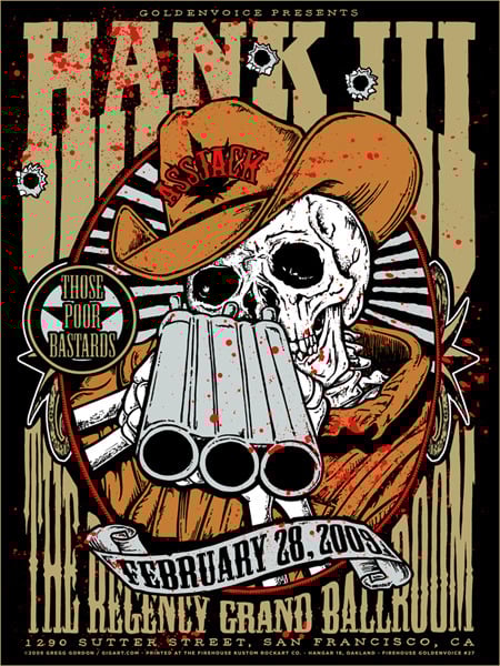 Image of Hank Williams III 3 Shotgun Poster 2009