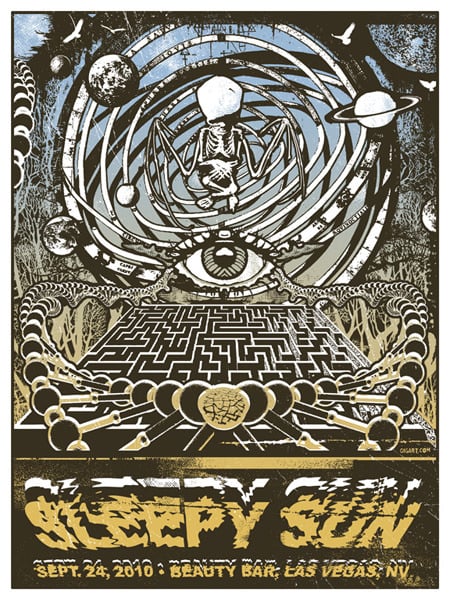 Image of Sleepy Sun Skeleton Space Labyrinth Poster 2010