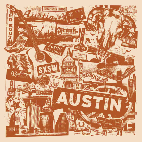 Image of Austin Texas City Print