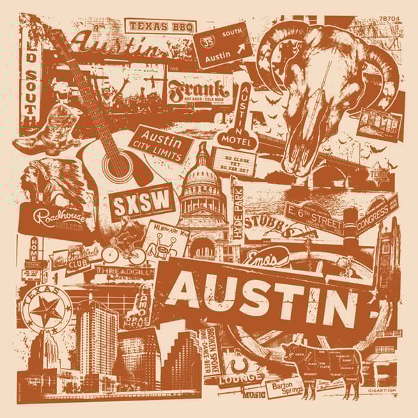 Image of Austin Texas City Print