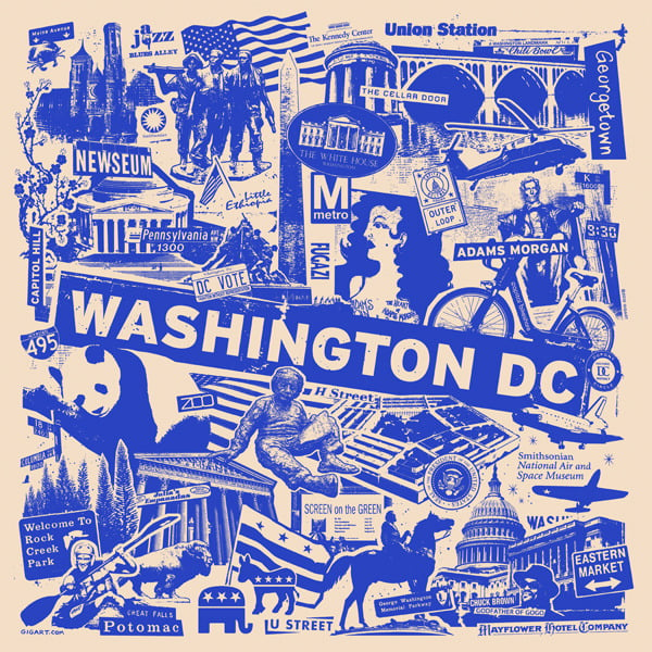Image of Washington DC City Print