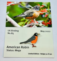Image 1 of American Robin - No.85 - UK Birding Pins - Enamel Pin Badge