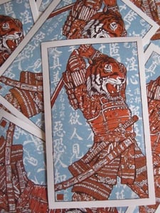 Image of Samurai Tiger Attack Vinyl Sticker
