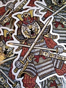 Image of Samurai Tiger Warrior Die Cut Vinyl Sticker