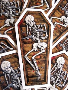 Image of Skeleton Coffin Die Cut Vinyl Sticker