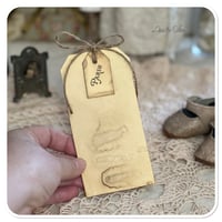 Image 1 of medium grubby hand dyed tags size 6.5 x 13 cm set of 10