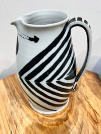 Image 3 of Black and White Ceramic Pitcher- Joanne Kirkland