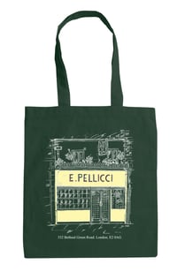 BOTTLE GREEN SCREEN PRINTED TOTE BAG