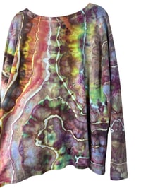 Image 9 of 3XL Ladies Long-Sleeve Stretch Tee in Bold Geode Ice Dye