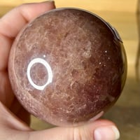Image 3 of Strawberry Quartz Sphere (40A)