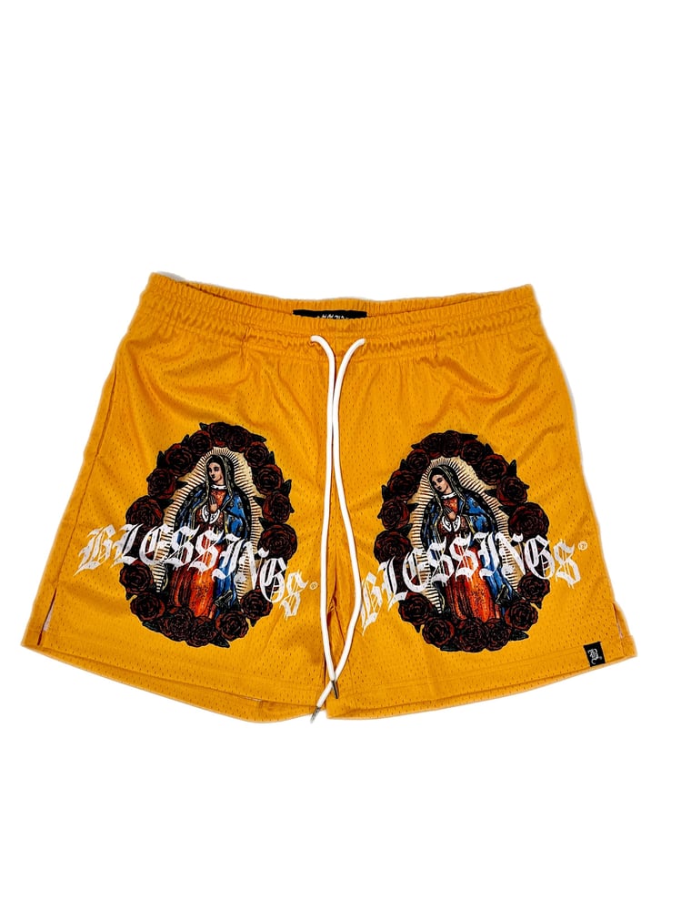 Image of BLE$$ING$®️ VIRGIN MARY MESH SHORTS 