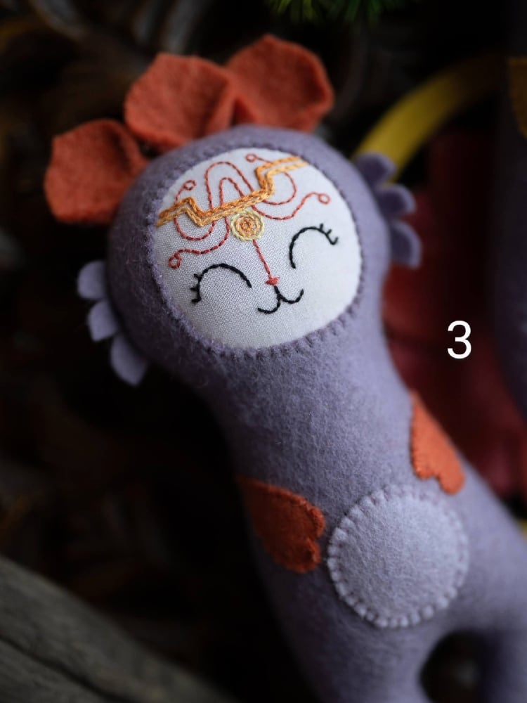 Image of Purple Felt Space Dolls