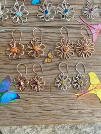 Image 7 of 14KT Rose Gold fill Sapphire Bloom Earrings