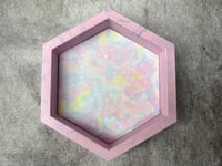 Image 7 of Small Pastel Galaxy Hexagon Dice Tray