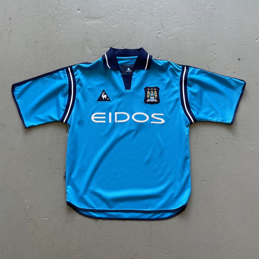 Image of 02/03 Man City home shirt size medium 