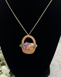 Image 5 of Flower Basket Pendant Necklace