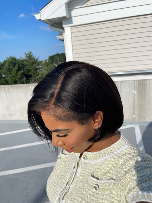 Image of 10 inch YAKI BLUNT CUT BOB with KINKY EDGES! FULLY CUSTOMIZED lace front WIG