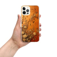 Image 10 of Baroque Goth Inspired Gold and Orange Textured Floral Look Clear Case for iPhone®