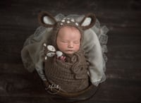 Image 4 of Fawn bonnet and lovey set 