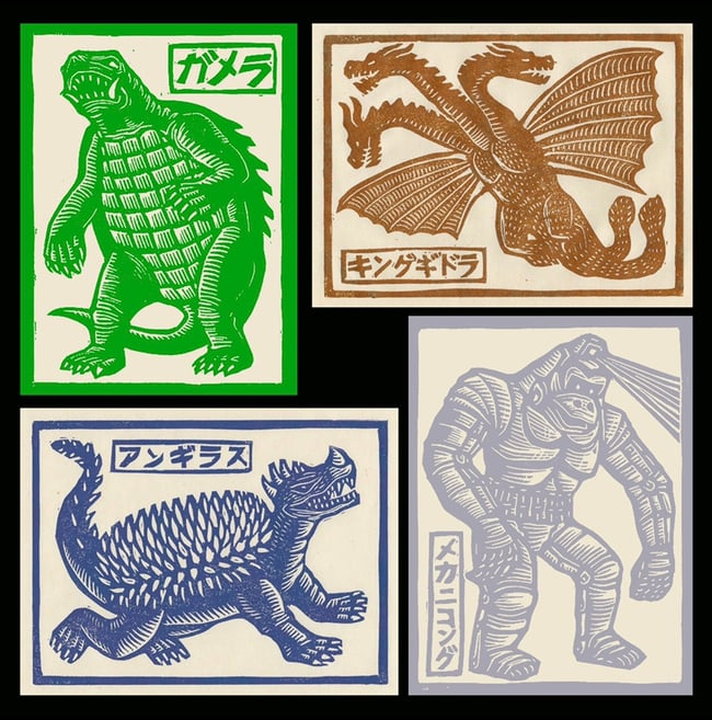 Kaiju Block Print Set