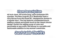 Image 3 of New Large B.L.E.U. Bedazzled top #761*9