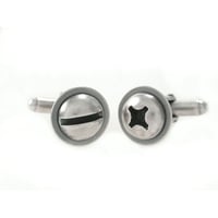 Image 2 of round screw cufflinks