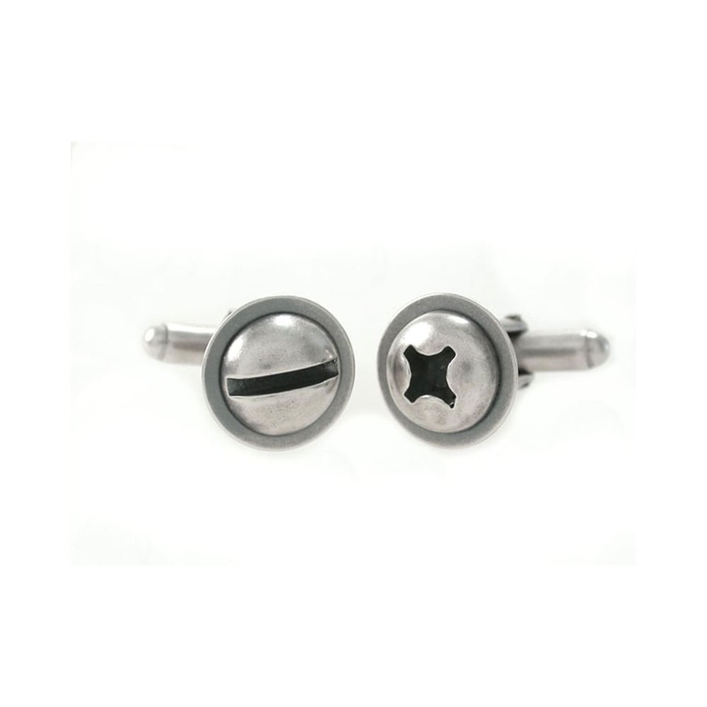 Image of round screw cufflinks