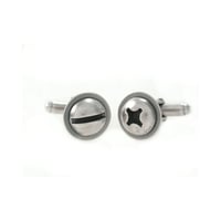 Image 1 of round screw cufflinks