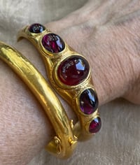 Image 3 of FRENCH 18K GOLD & GARNET BRACELET 