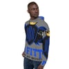 BOSSFITTED Grey Black and Blue AOP Unisex Hoodie