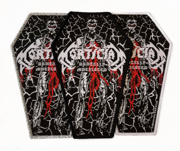 Image of Mortician - Brutally Mutilated Black Woven Patch
