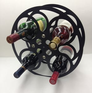 Image of 16mm Film Reel Wine Rack BLACK