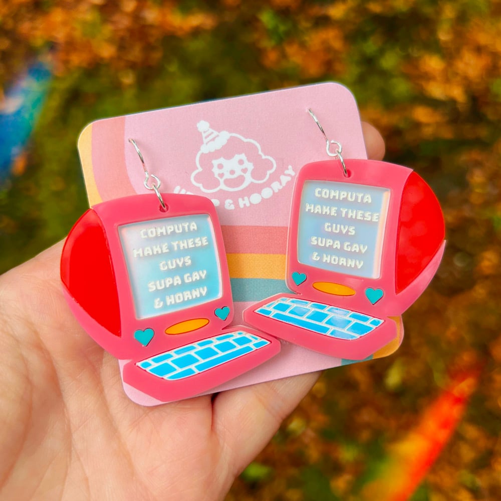 Image of Pink Computa Earrings 