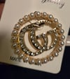 Brooch- Bling Gold & Pearls