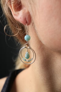 Image 1 of Double Hooped Amazonite Earrings