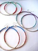 Image of African & Tribal Inspired Large Beaded Hoops - Choose color (Silver Edition) (La NomRah x Vibrant)
