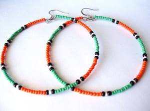 Image of African & Tribal Inspired Large Beaded Hoops (La NomRah x Vibrant)