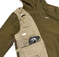 Image 4 of (L-XL) Stussy Hoodie Vest Reworked "Inuzuka" 531 