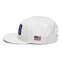 Image 6 of FJB White and Blue Snapback Hat from PatriotsCo.com