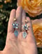 Image of Apple Blossom Flower and Leaf Statement Earrings